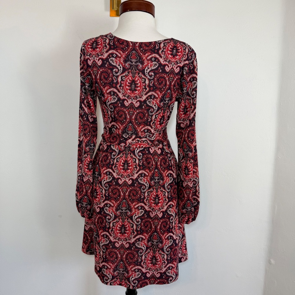 Maeve Anthropologie Paisley Belted Fit Flare Dress Pockets Small Boho Indie 70s - Picture 10 of 15